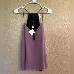 NWT ReVamped Reversible Purple Black Strap Blouse